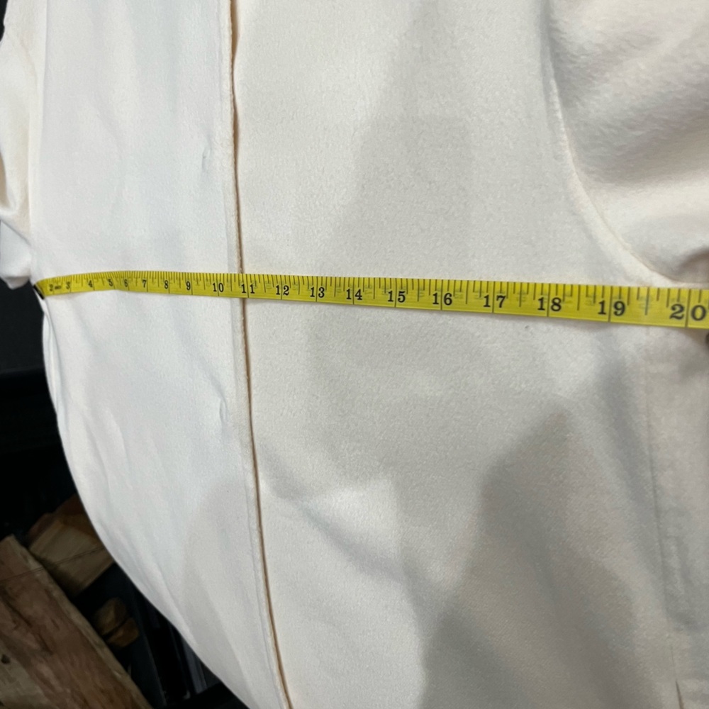Prada Wool Collarless Coat Off White Size 42 - Picture 12 of 16